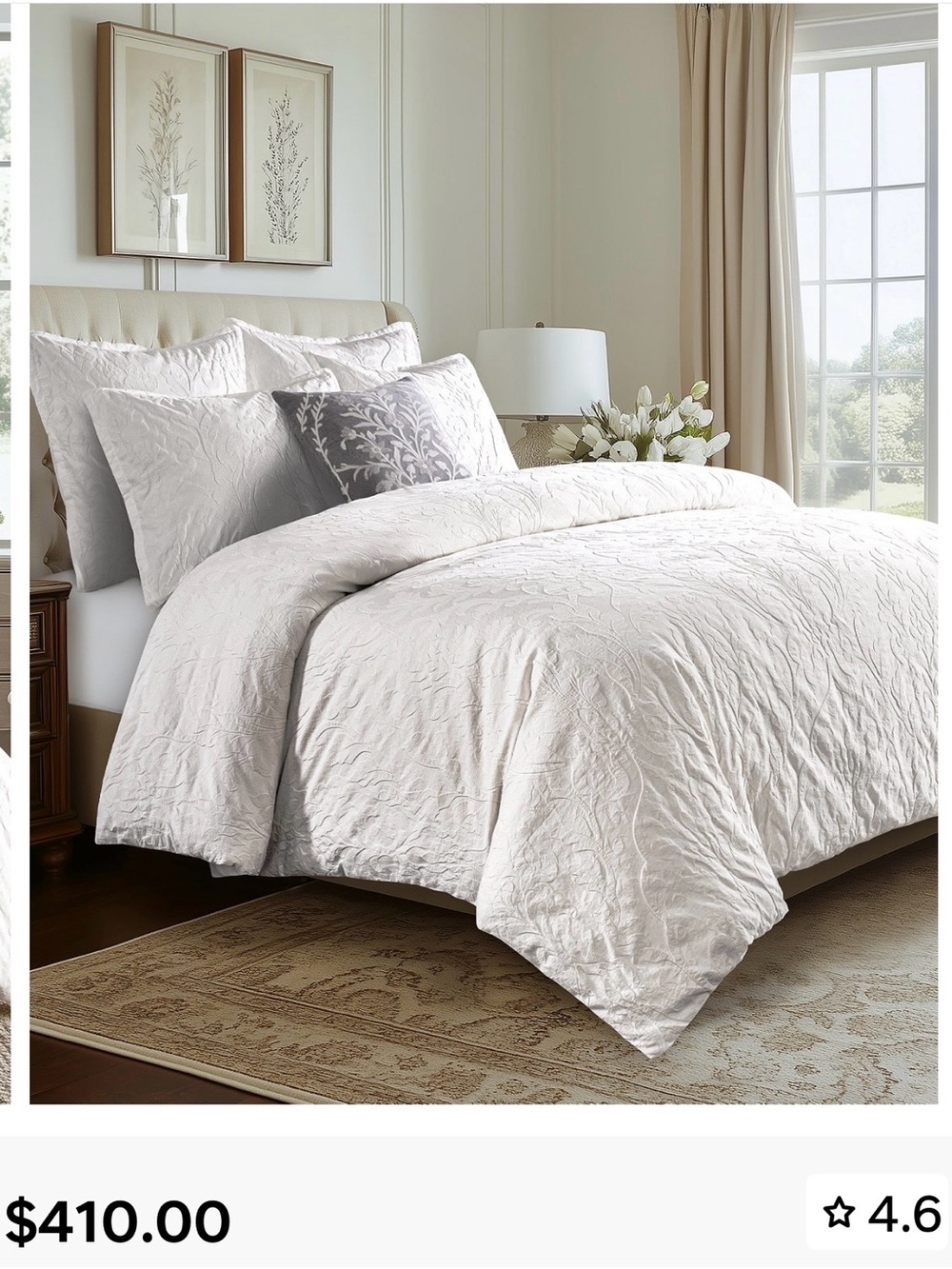 Levtex White Textured Duvet 3 pcs  Set. 100% cotton .. GWP ⭐️ 2 euro shams free.